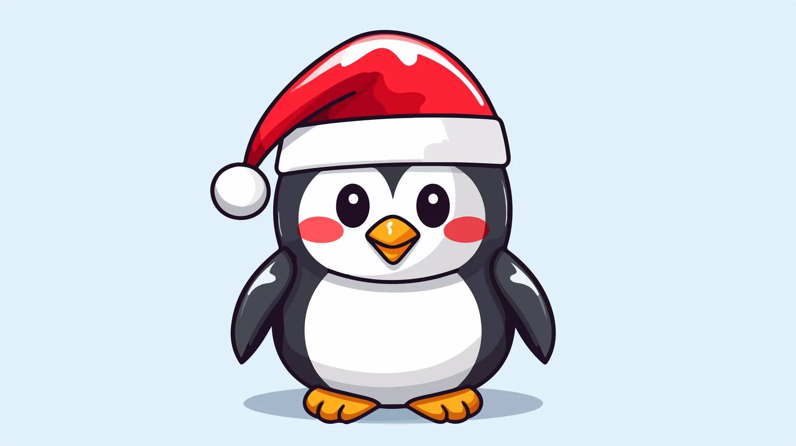 Kawaii Christmas Penguin Cartoon — free download from Dotvec