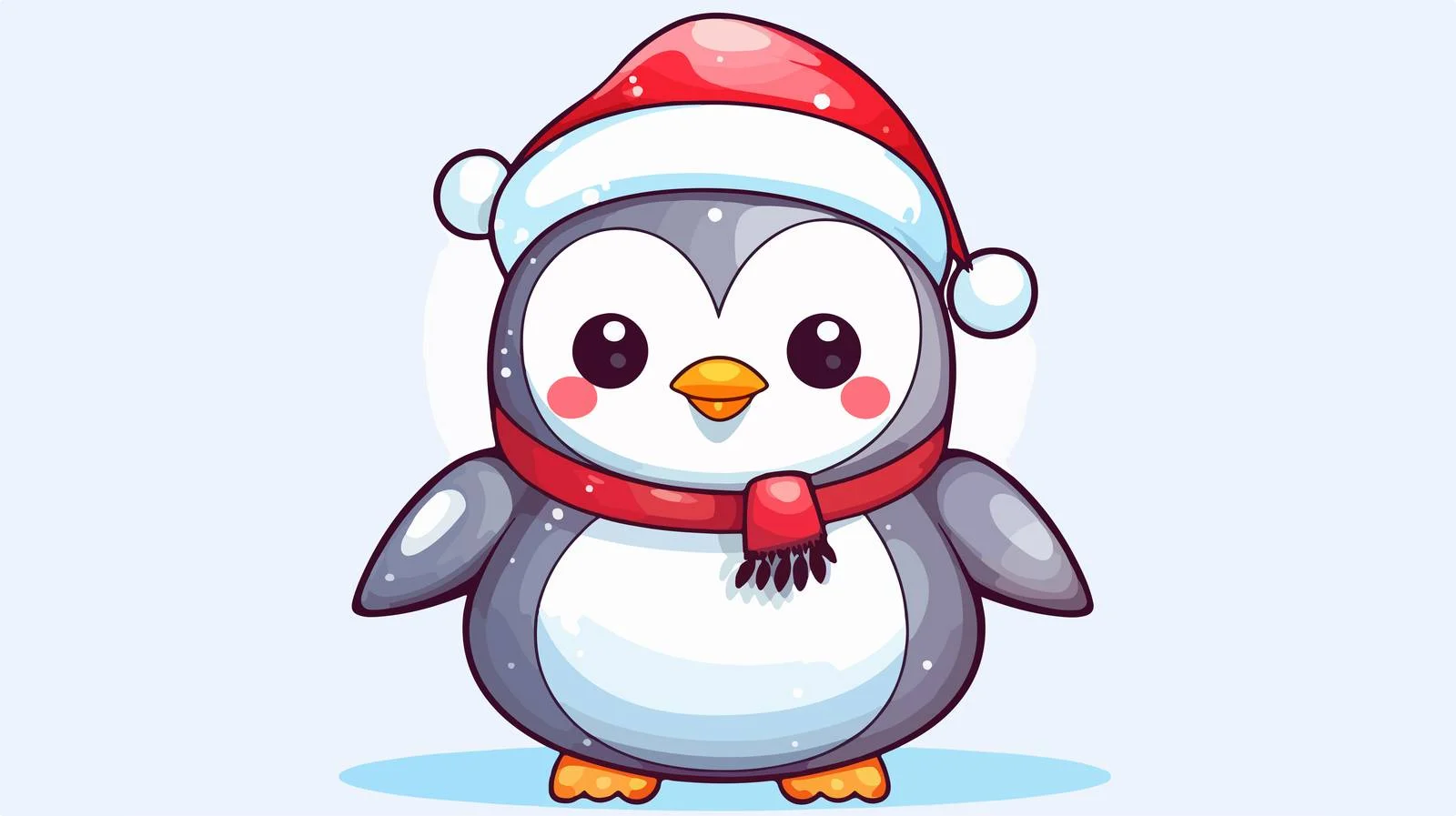 Kawaii Penguin Christmas Cartoon — free download from Dotvec