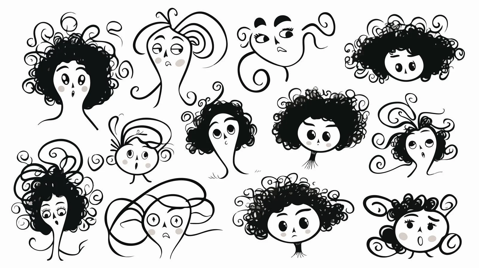 Whimsical Cartoon Curly Lines Motion — free download from Dotvec