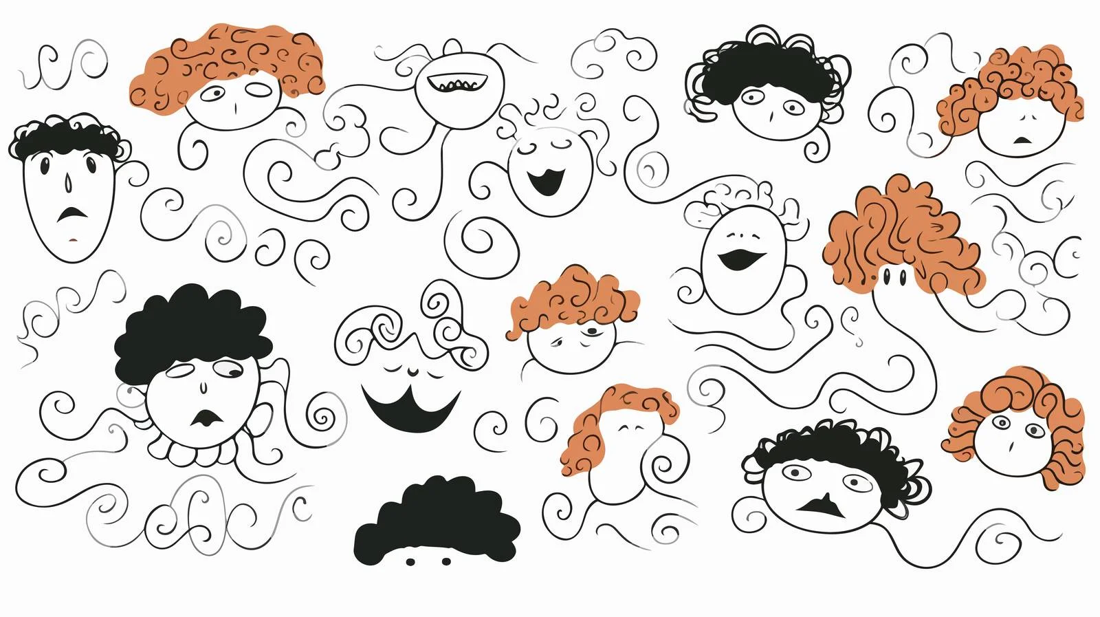 Charming Curly Cartoon Expression Lines — free download from Dotvec