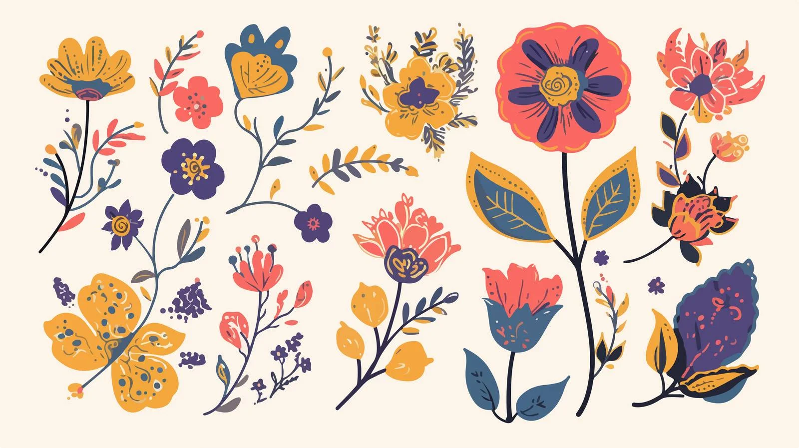 Exquisite Mehndi Floral Elements Collection — free download from Dotvec