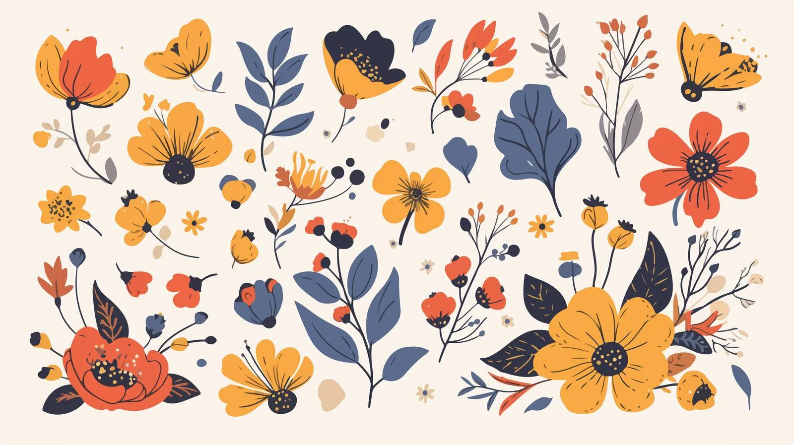 Exquisite Mehndi Elements and Floral Designs — free download from Dotvec