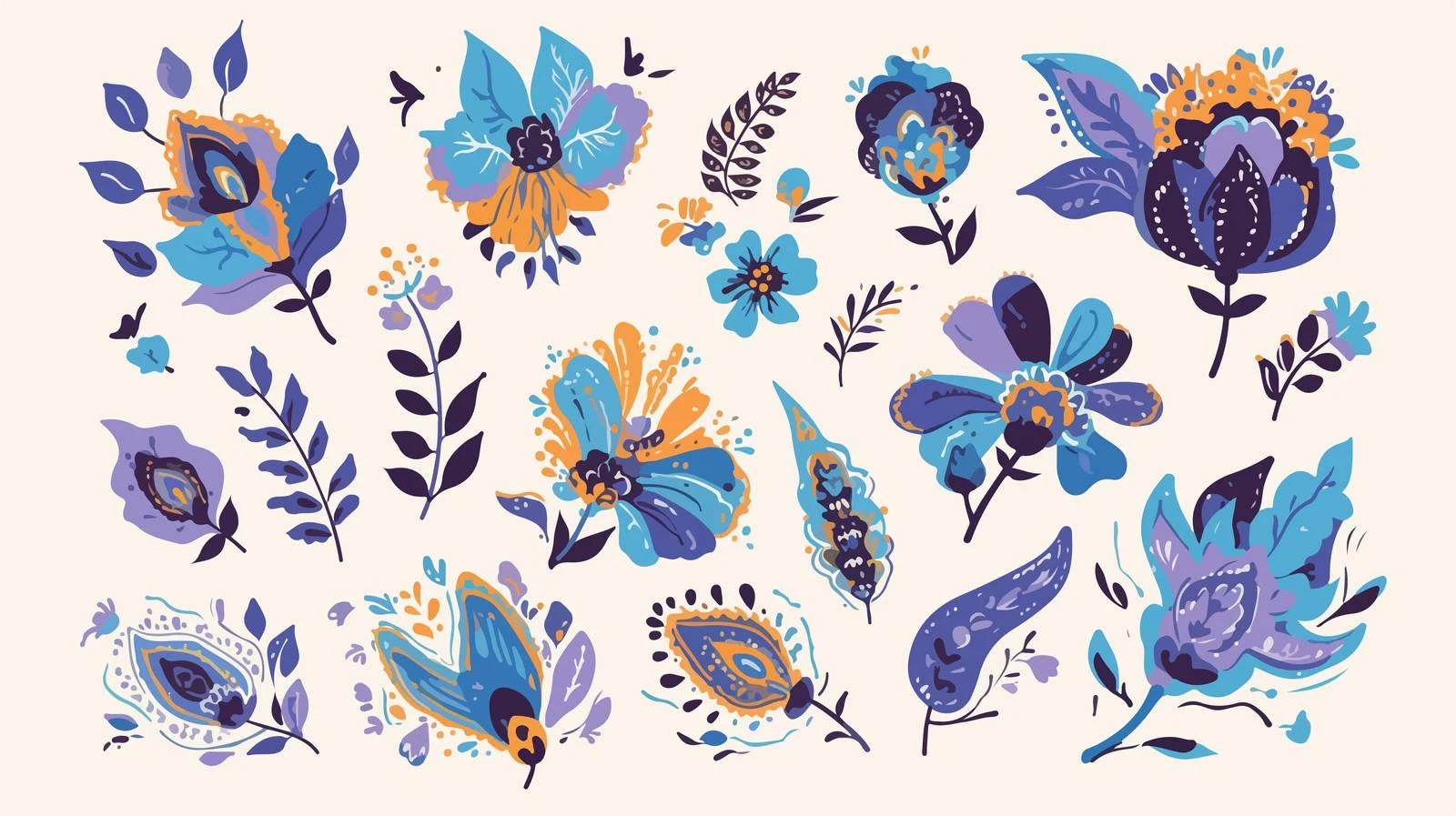 Exquisite Mehndi Floral Design Elements — free download from Dotvec