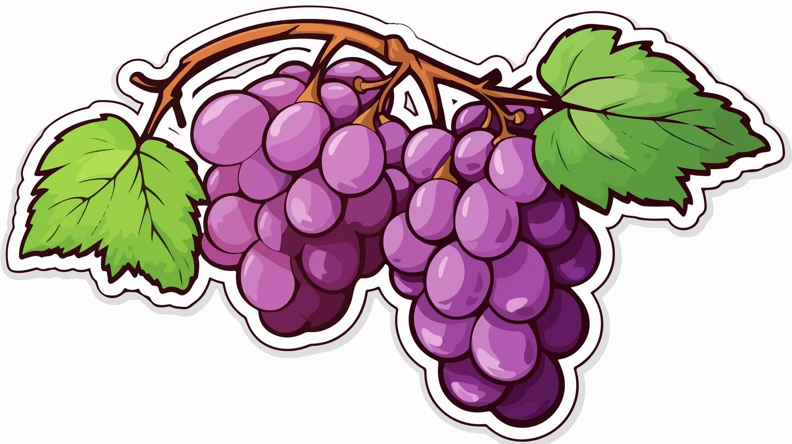 Hand-Drawn Grapes Distressed Cartoon Sticker — free download from Dotvec