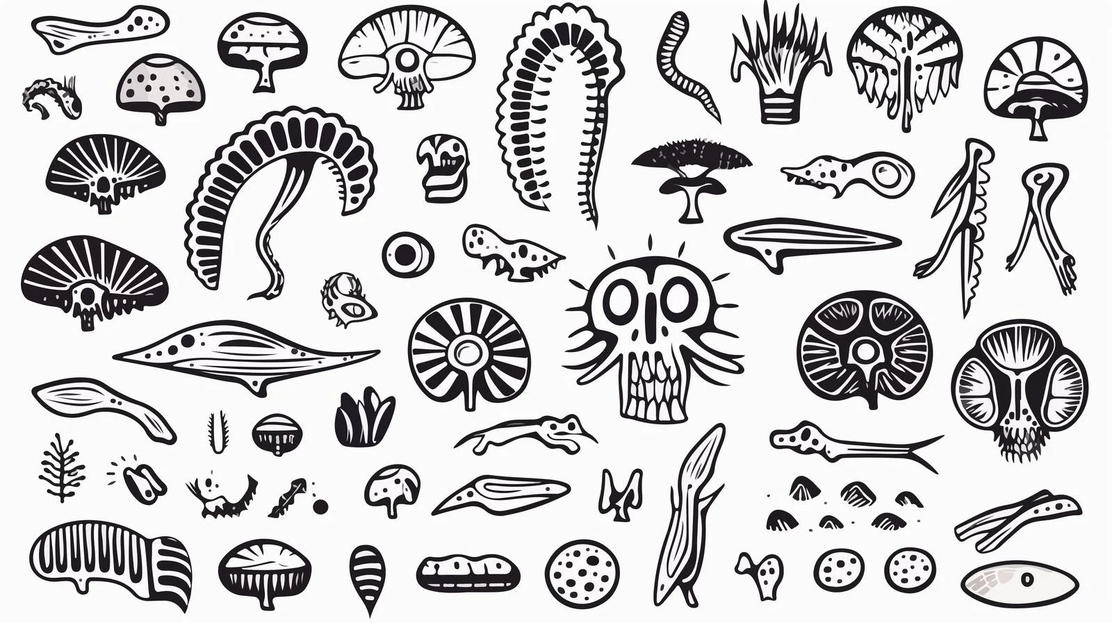 Ancient Fossil Cartoon Illustration — free download from Dotvec