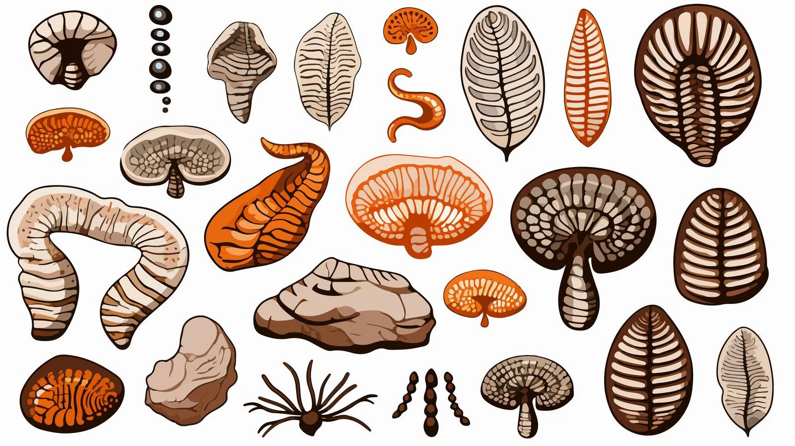 Cartoon Ancient Fossil Doodle Illustration — free download from Dotvec