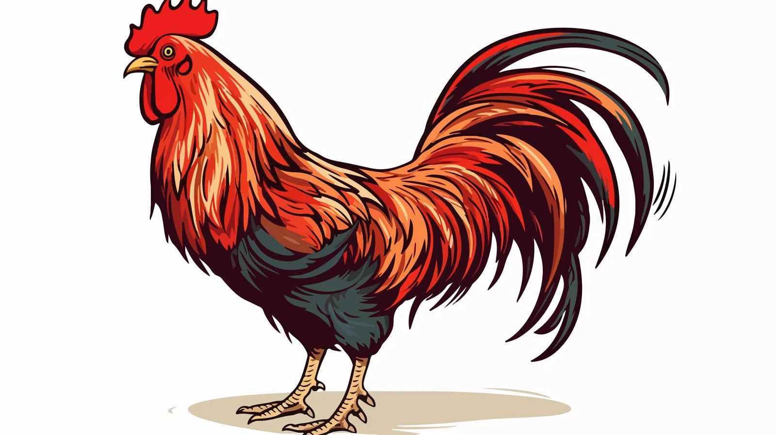 Whimsical Cartoon Cockerel Illustration — free download from Dotvec