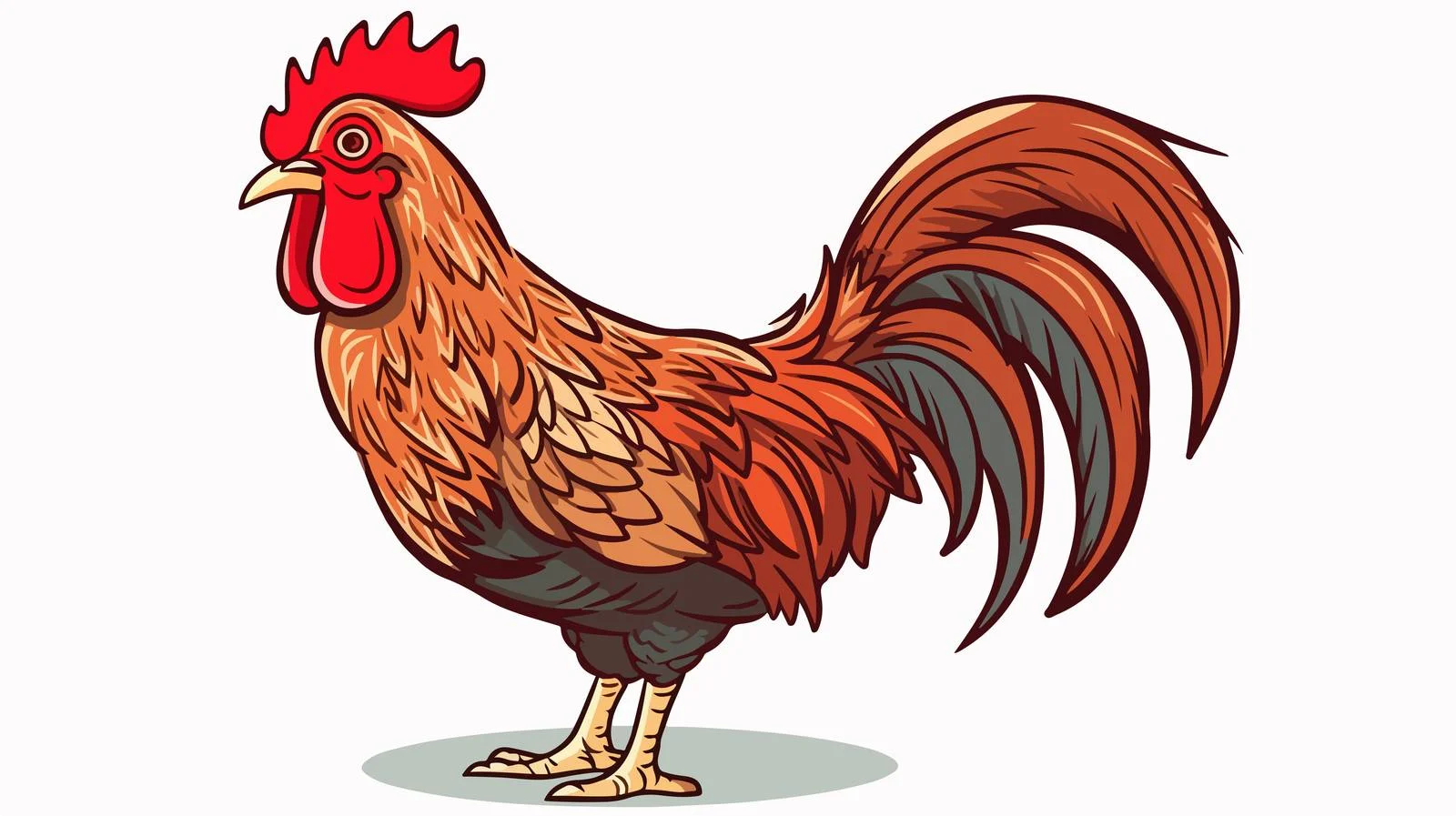 Quirky Cartoon Cockerel Illustration — free download from Dotvec