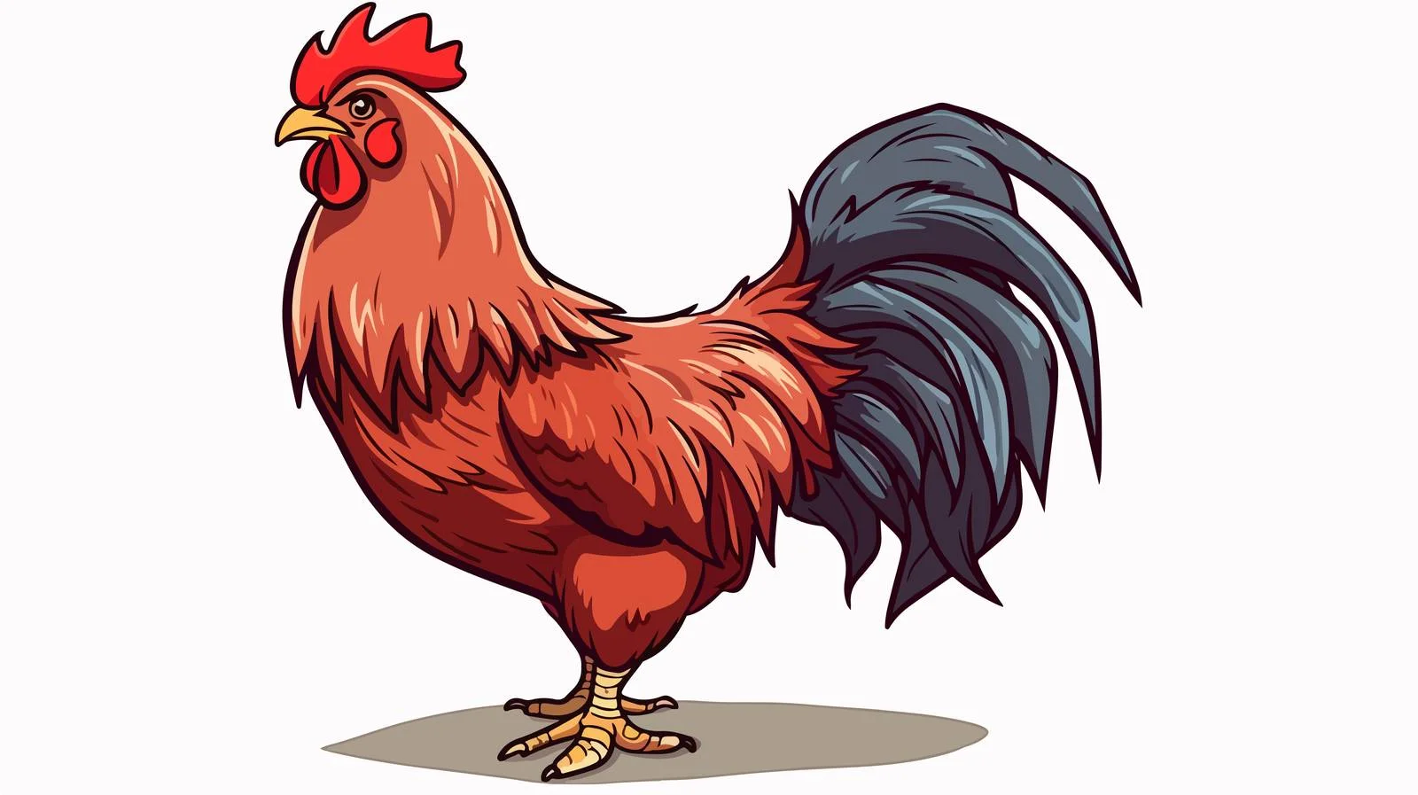 Cheerful Cartoon Cockerel Illustration — free download from Dotvec