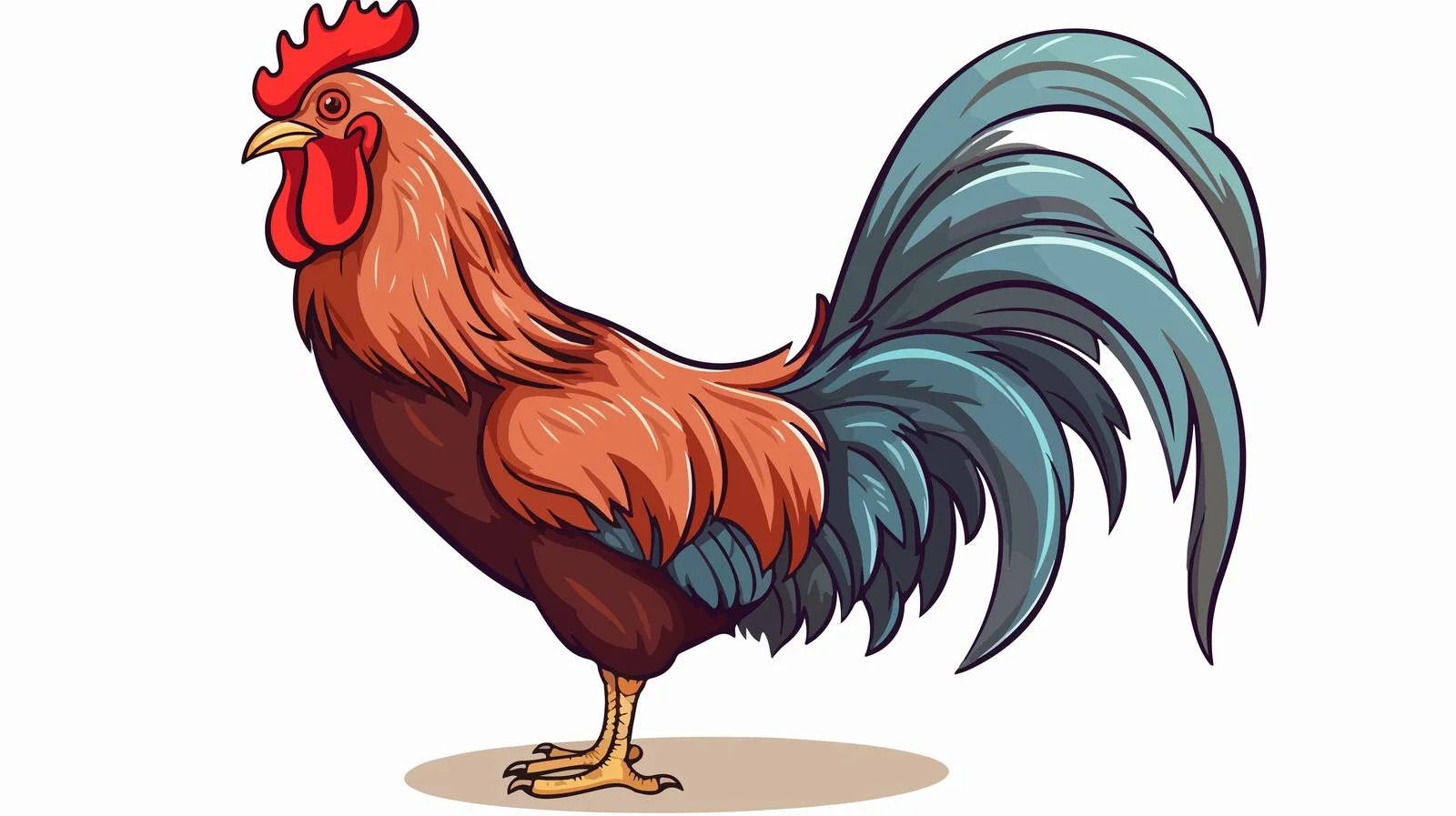 Whimsical Cartoon Cockerel Illustration — free download from Dotvec