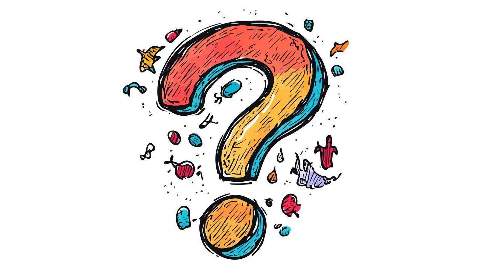 Whimsical Cartoon Question Mark Illustration — free download from Dotvec