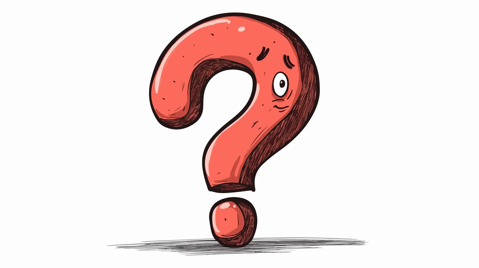 Hand-Drawn Cartoon Question Mark Illustration — free download from Dotvec