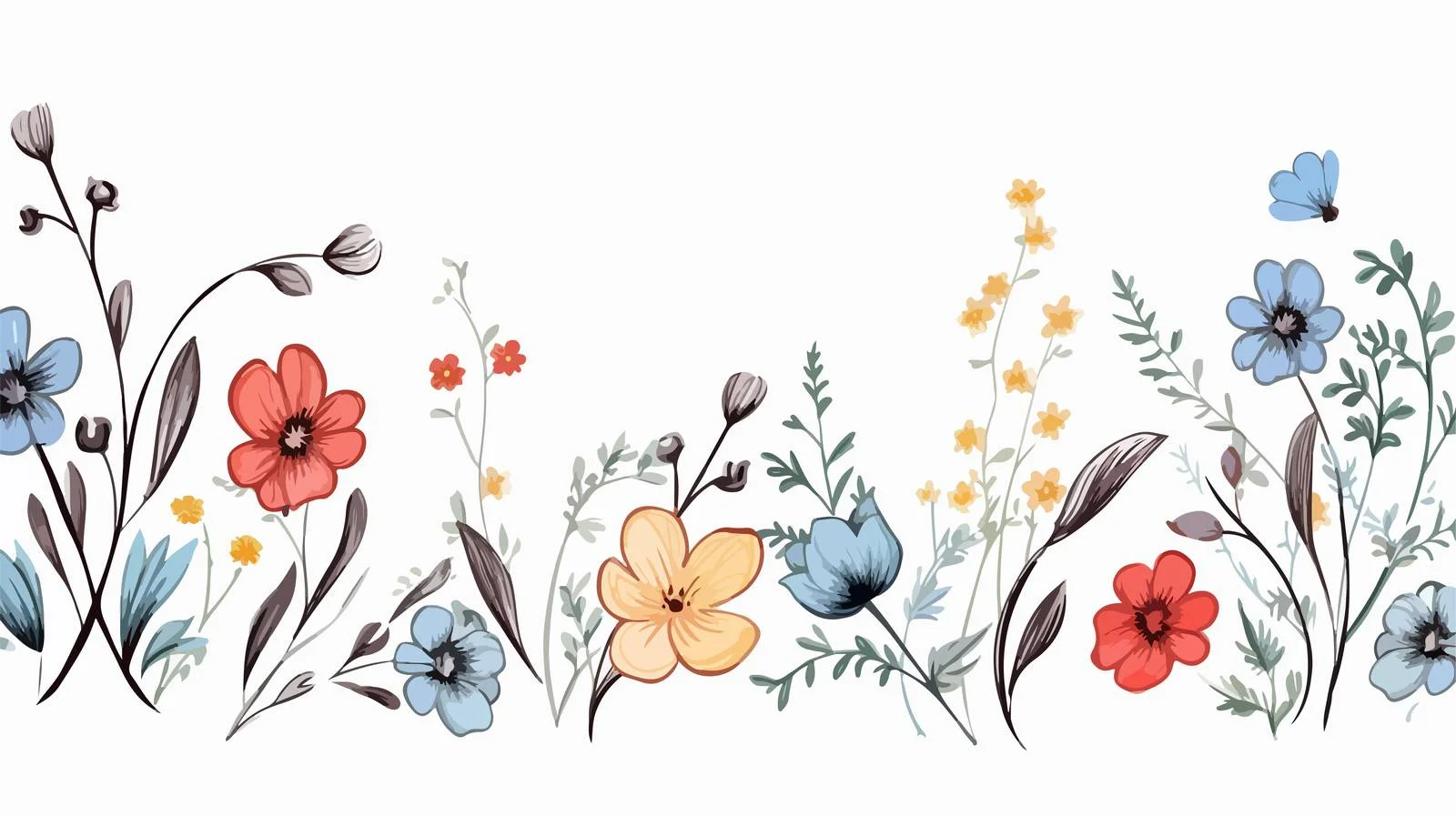 Floral Border Stock Vector Cartoon Illustration — free download from Dotvec