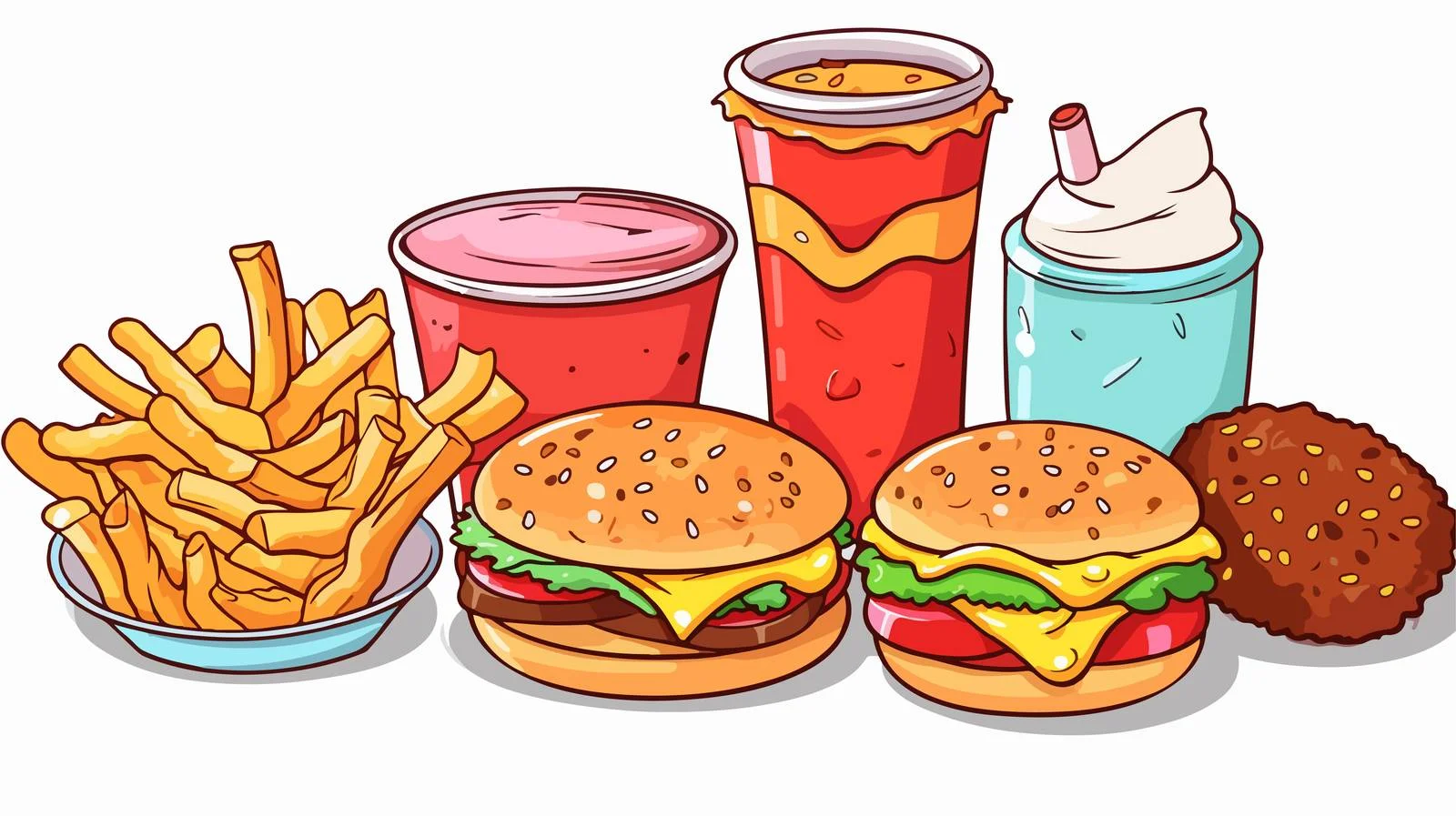 Fast Food Drink Cartoon Doodle — free download from Dotvec