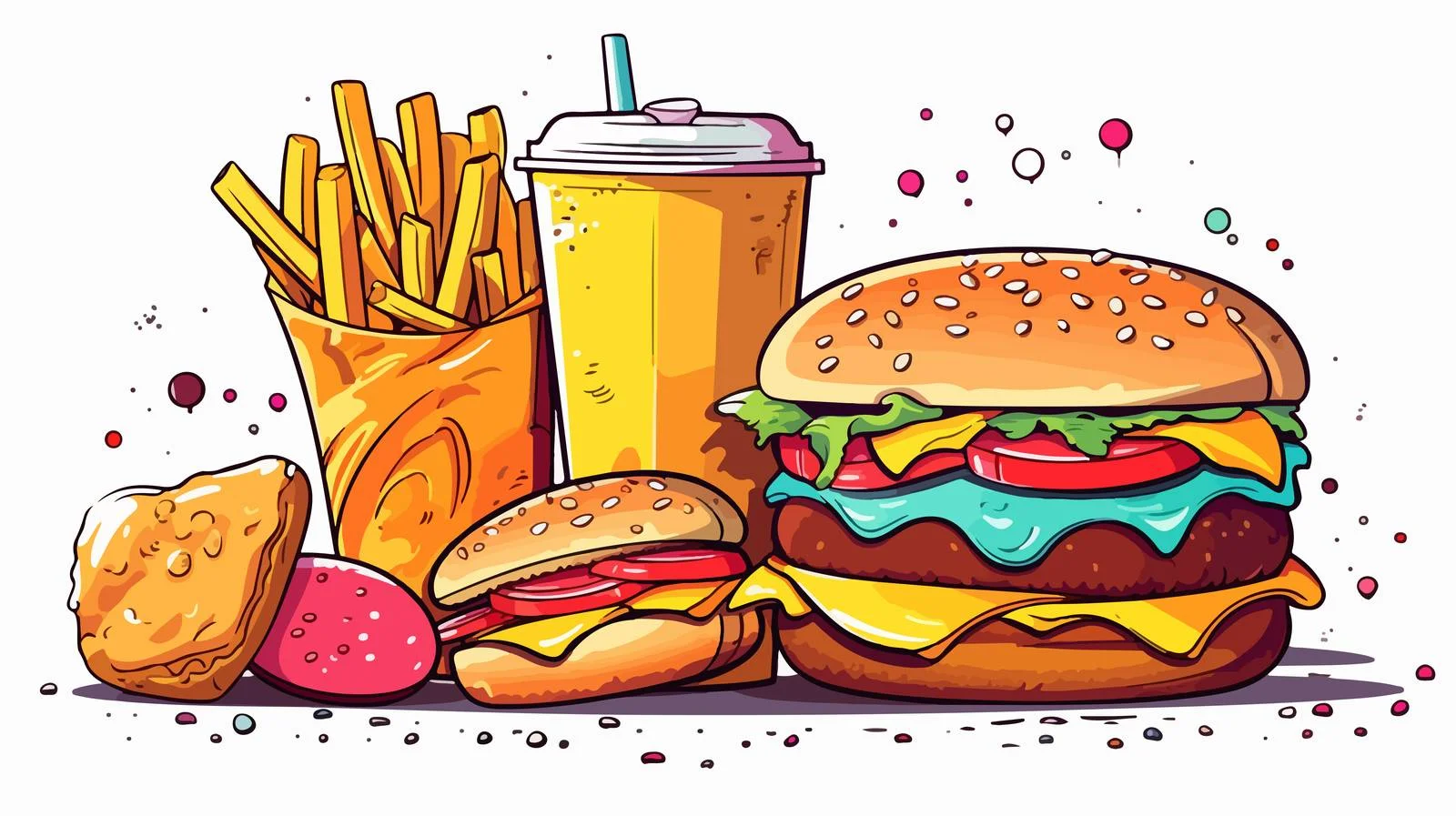 Fast Food Drink Doodle — free download from Dotvec