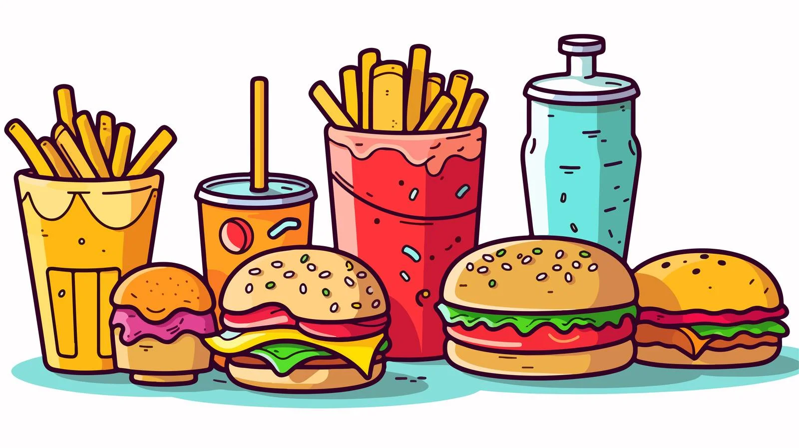 Fast Food Drink Cartoon Doodle — free download from Dotvec
