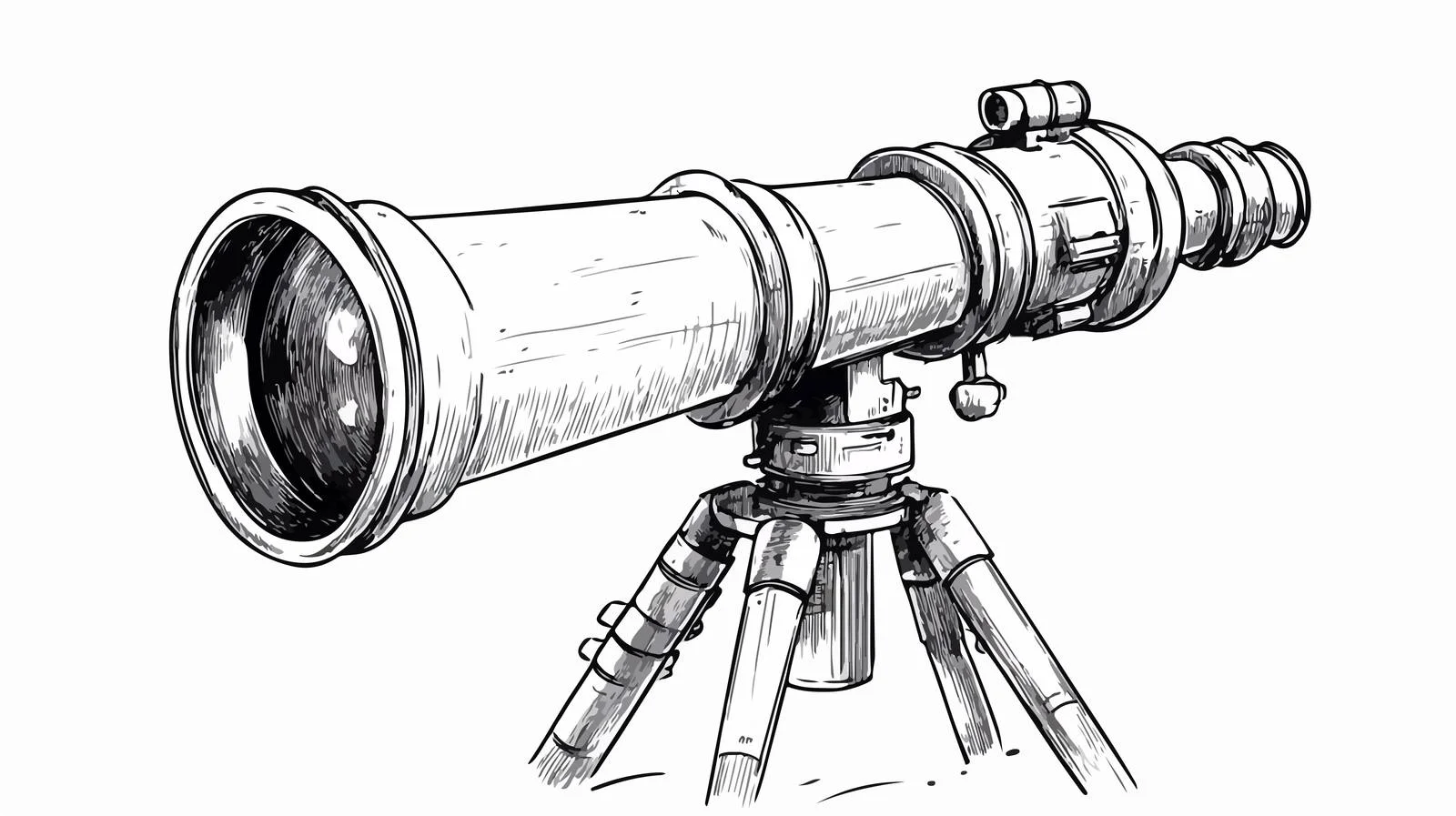 Telescope Doodle Sketch — free download from Dotvec