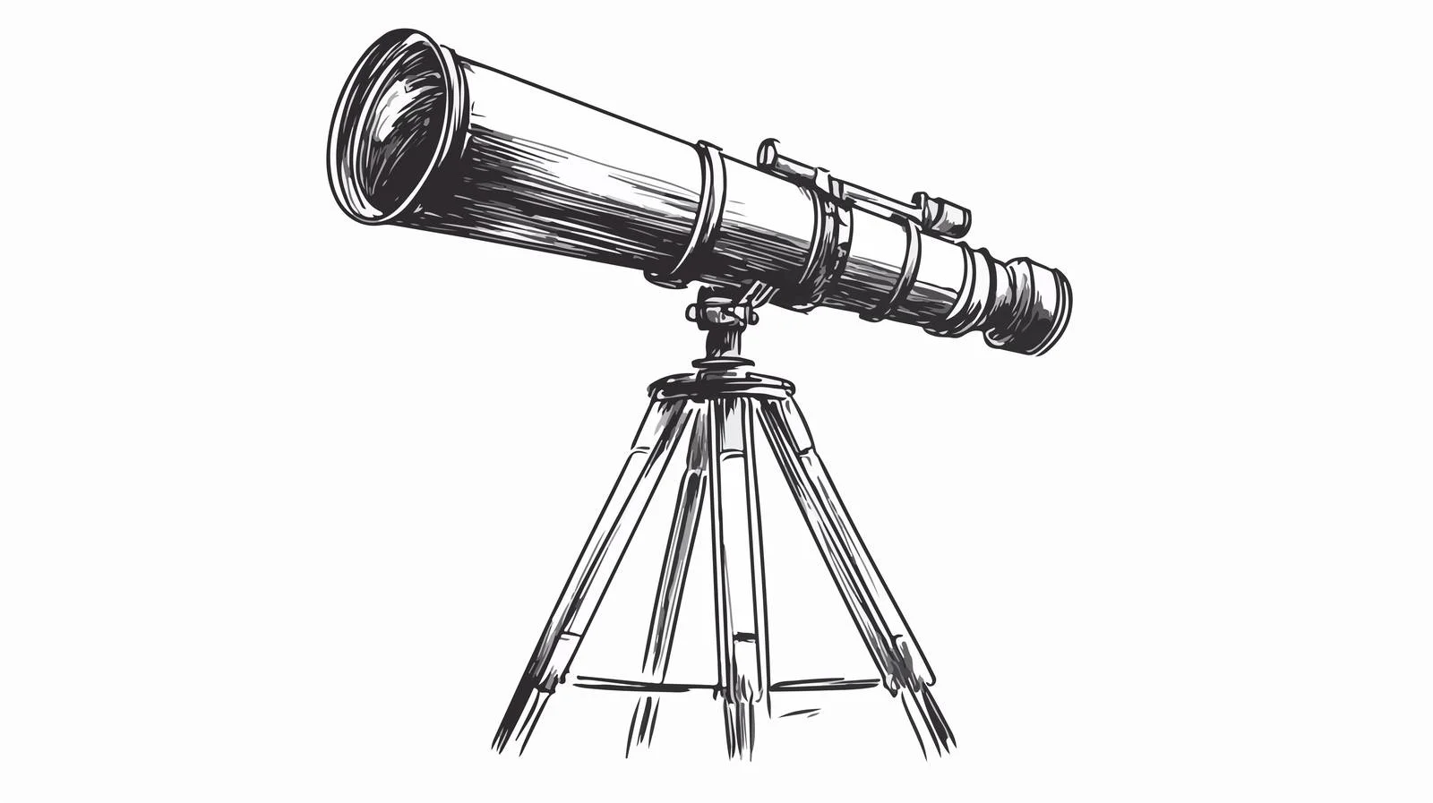 Hand-Drawn Large Telescope Doodle — free download from Dotvec