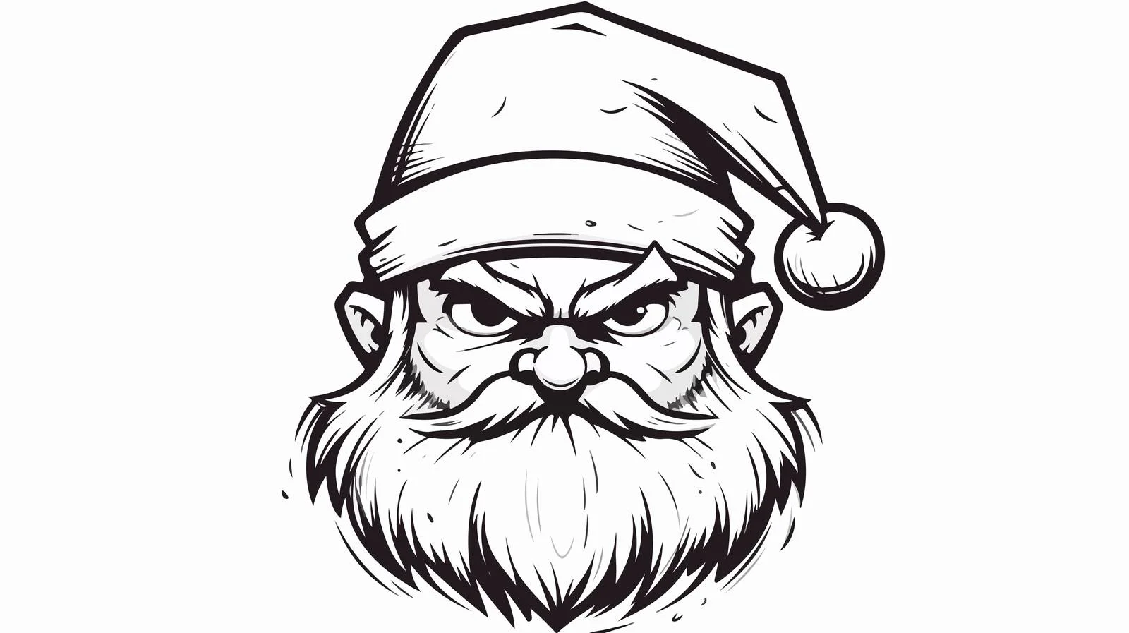 Grumpy Boy Santa Line Drawing — free download from Dotvec