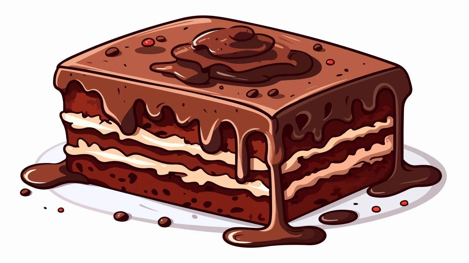Quirky Chocolate Cake Illustration — free download from Dotvec