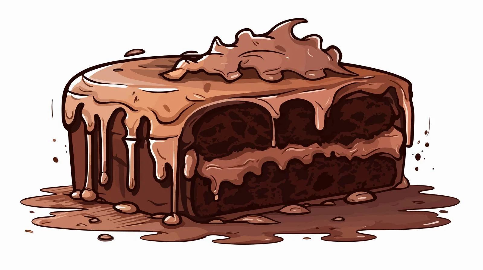 Whimsical Chocolate Cake Illustration — free download from Dotvec