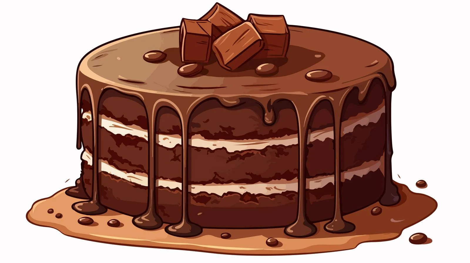 Quirky Chocolate Cake Illustration — free download from Dotvec