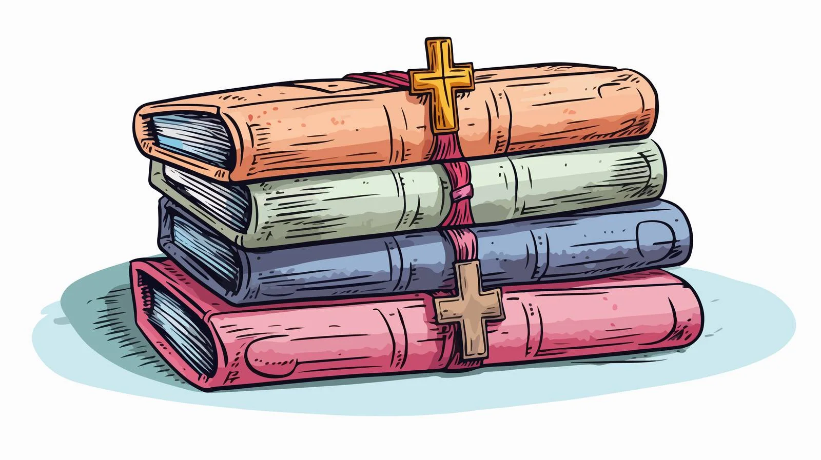 Quirky Cartoon Cross Paper Stack Image — free download from Dotvec