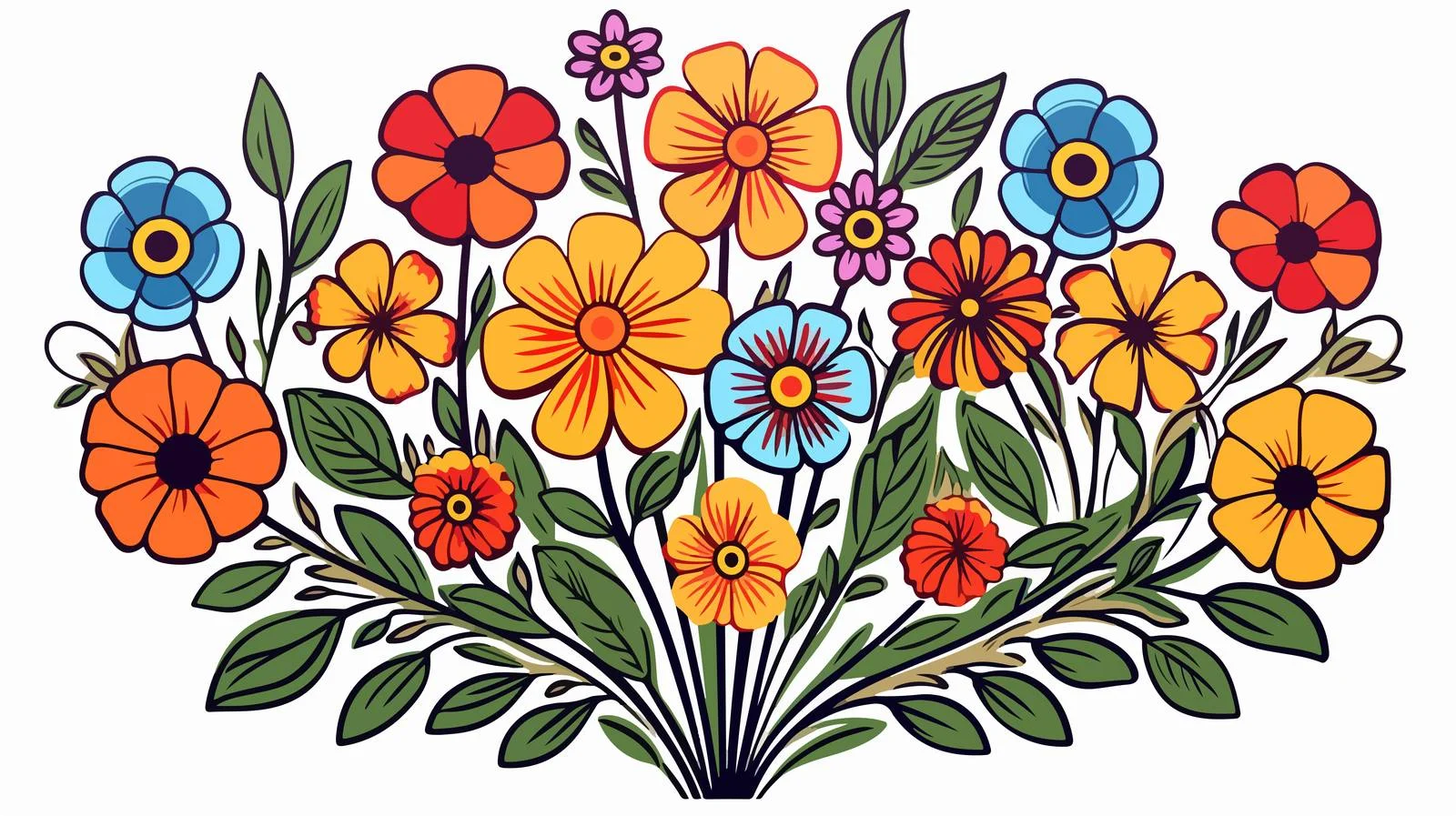 Quirky Cartoon Flower Illustration — free download from Dotvec