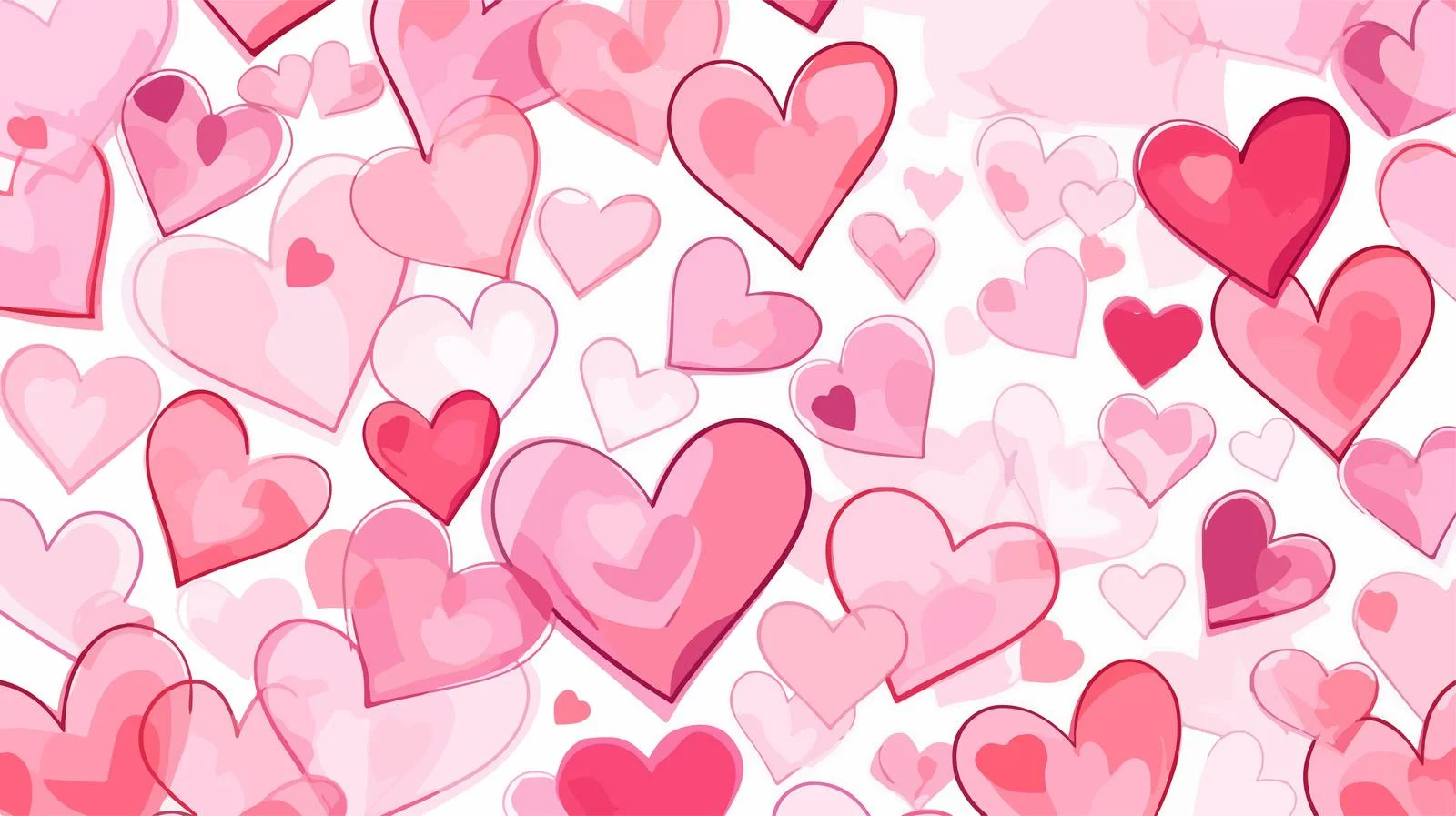 Quirky Pink Hearts Cartoon Vector Illustration — free download from Dotvec