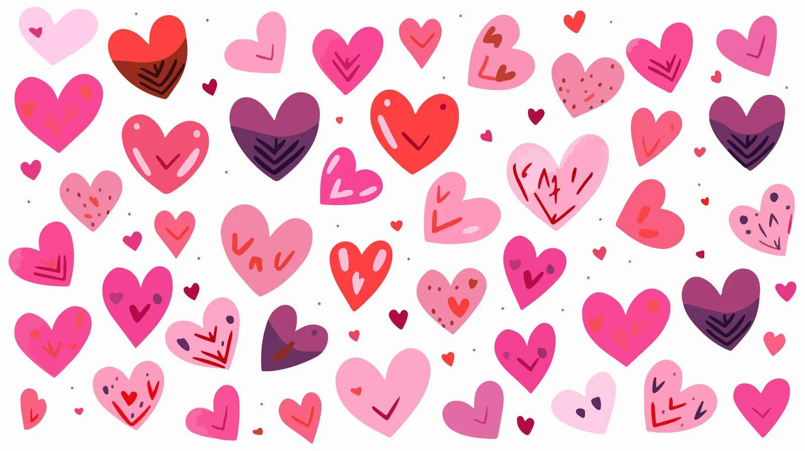 Quirky Pink Hearts Cartoon Vector Illustration — free download from Dotvec