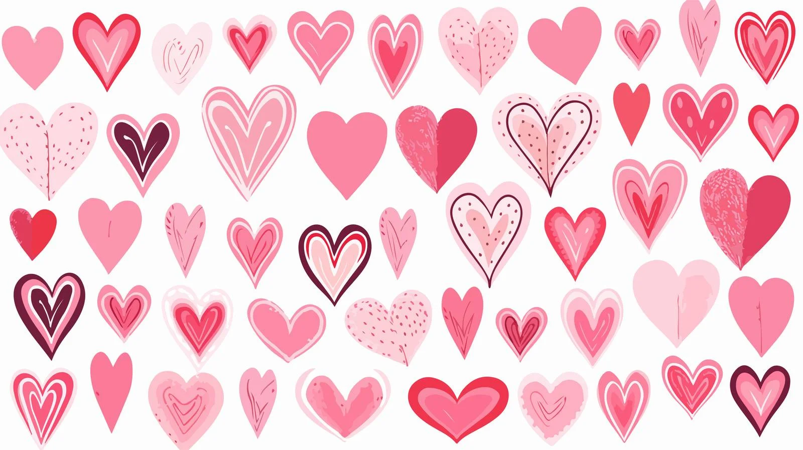 Quirky Pink Hearts Cartoon Vector Illustration — free download from Dotvec
