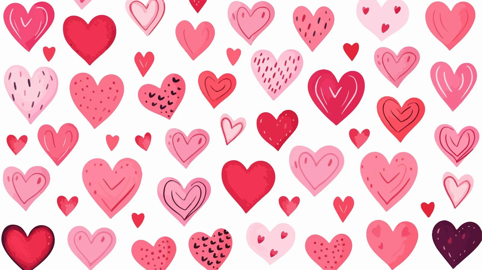 Quirky Pink Hearts Cartoon Vector Illustration — free download from Dotvec