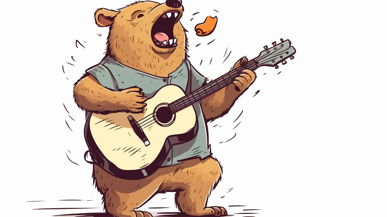 Quirky Singing Bear Illustration — free download from Dotvec