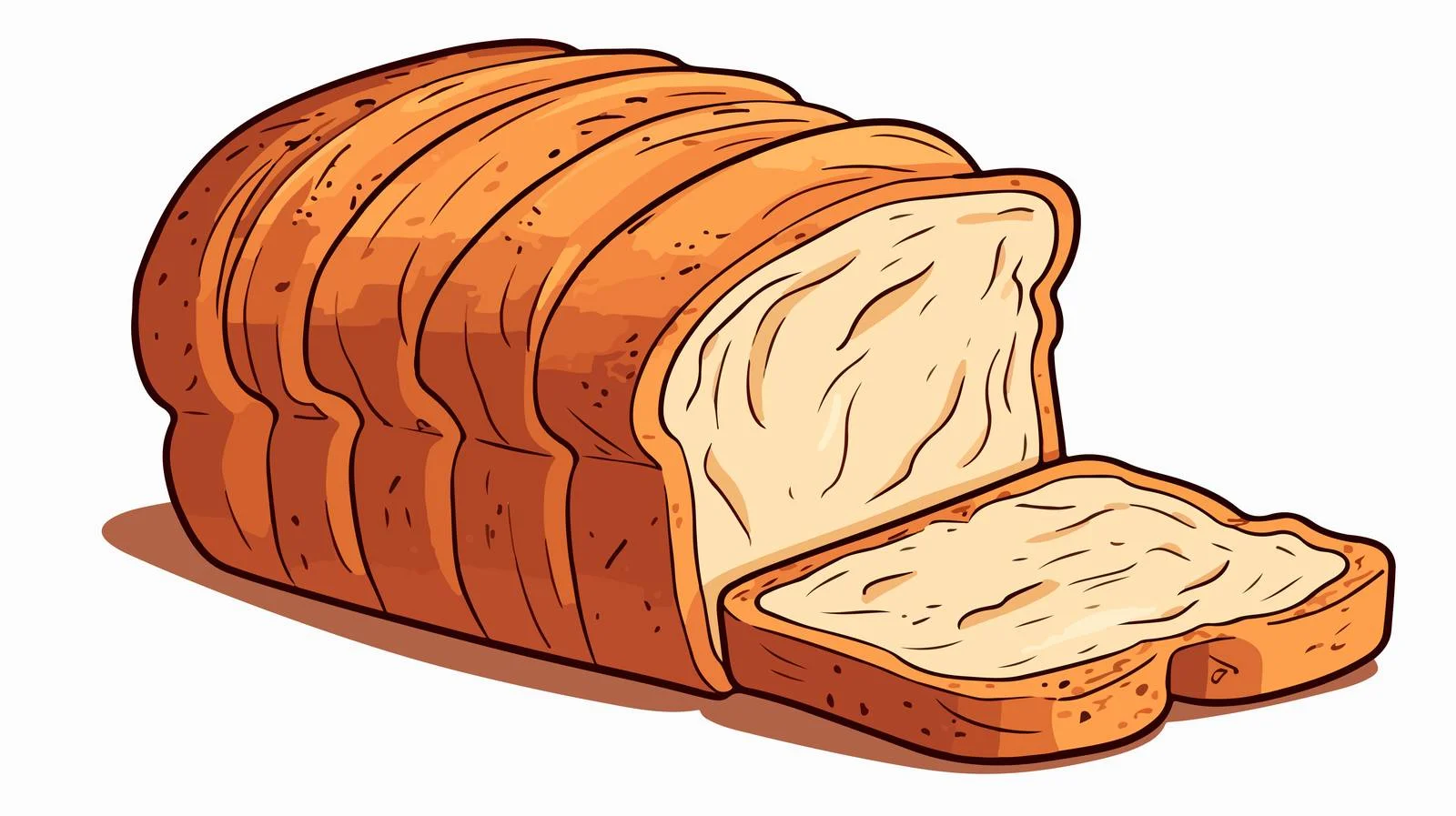 Quirky Bread Slice Cartoon Illustration — free download from Dotvec