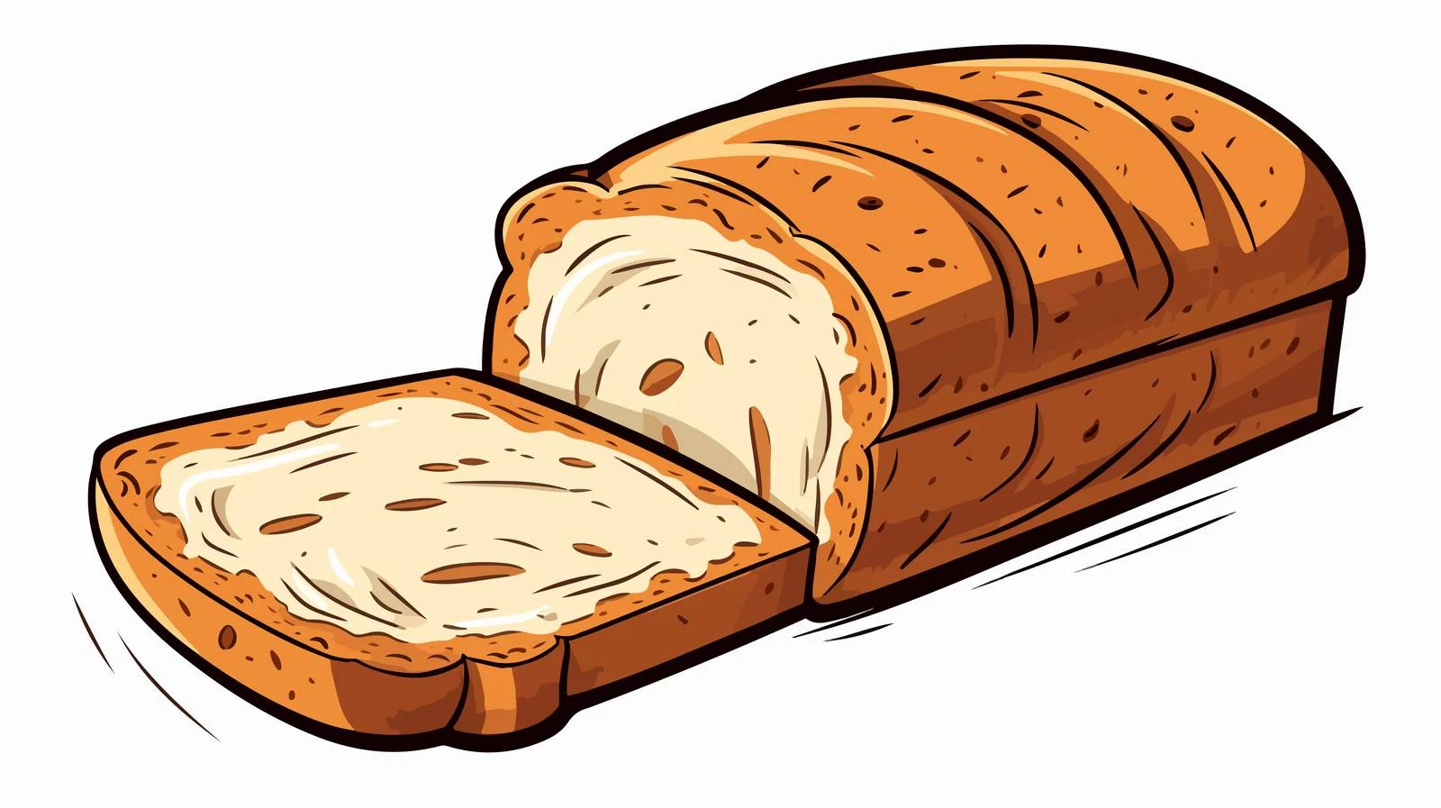 Quirky Cartoon Bread Slice — free download from Dotvec