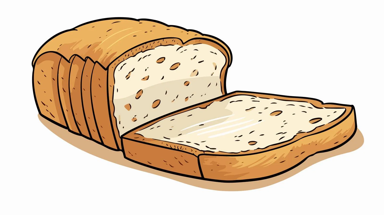 Quirky Bread Slice Cartoon Illustration — free download from Dotvec