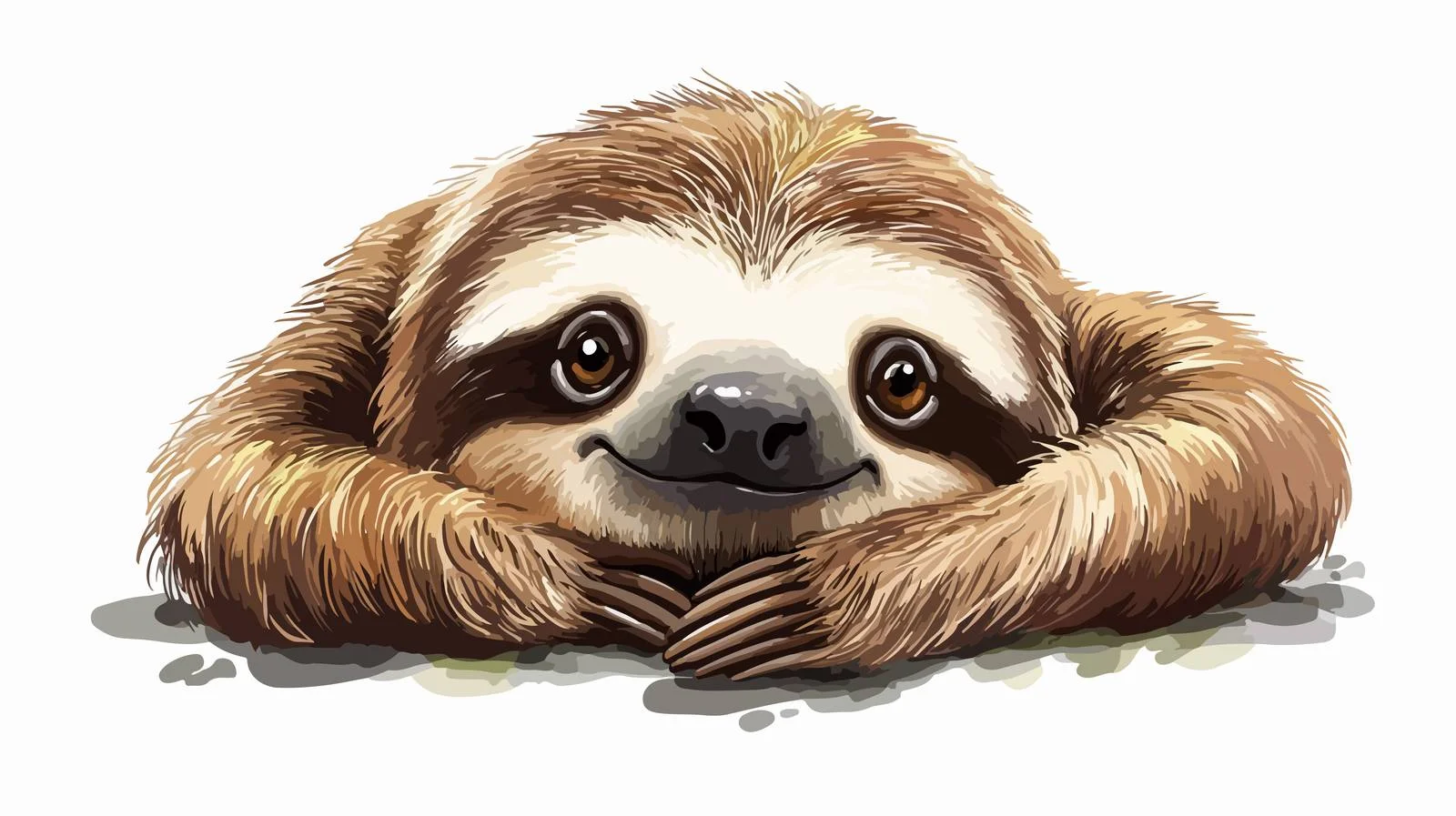 Quirky Sloth Cartoon Vector Illustration — free download from Dotvec