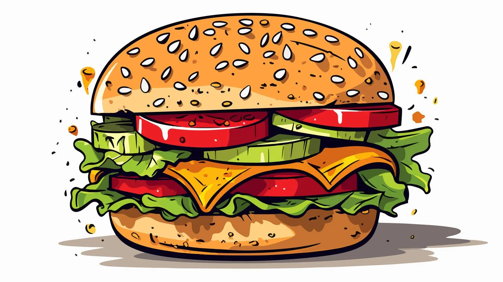 Quirky Veggie Burger Stock Vector Illustration — free download from Dotvec