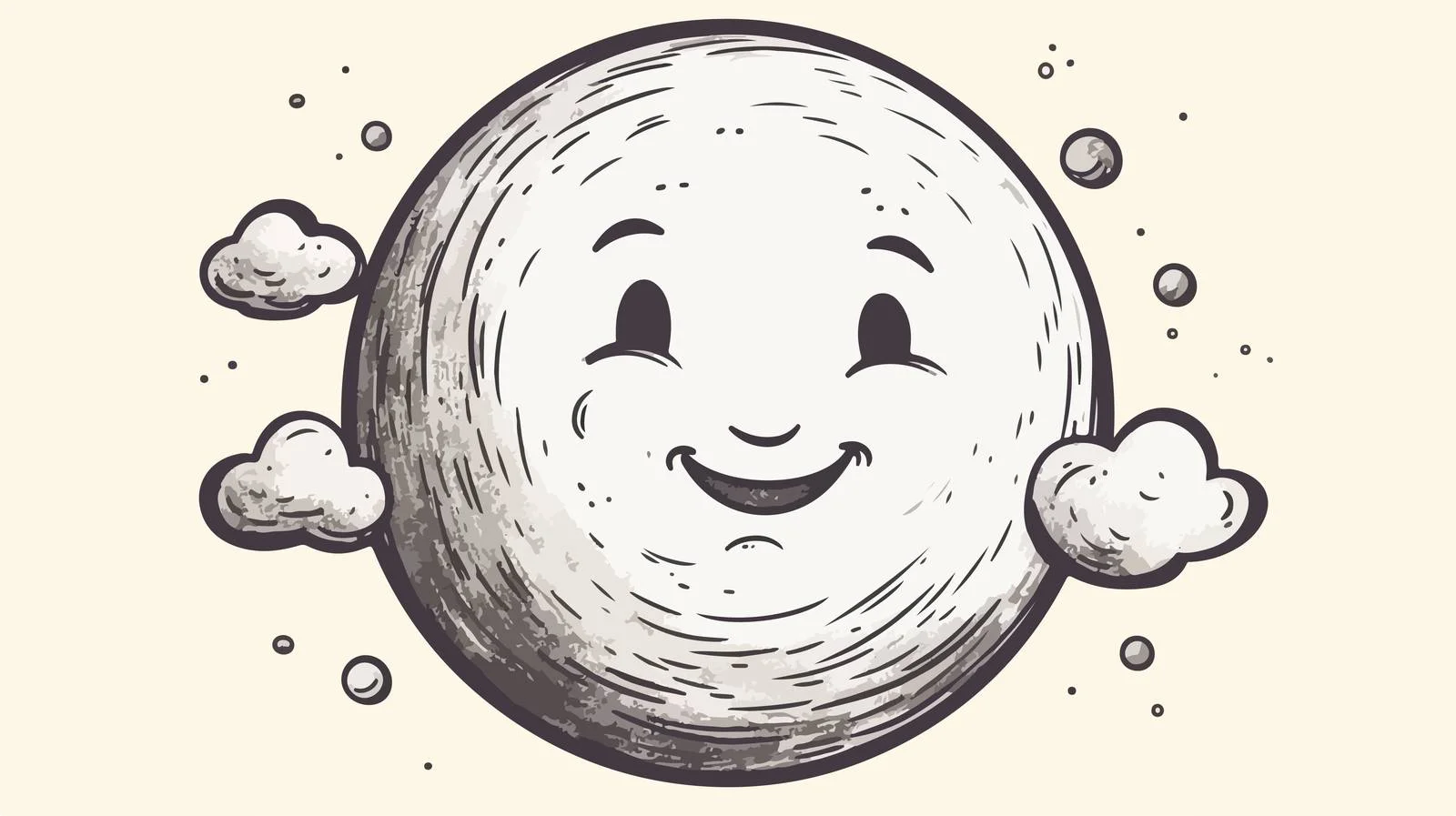 Whimsical Full Moon Doodle — free download from Dotvec