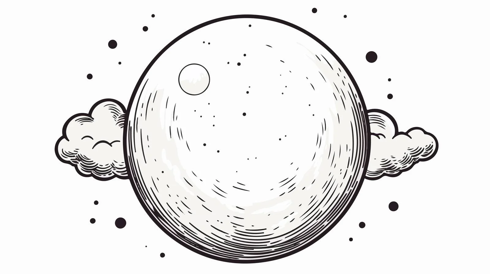 Full Moon Doodle Cartoon Illustration — free download from Dotvec