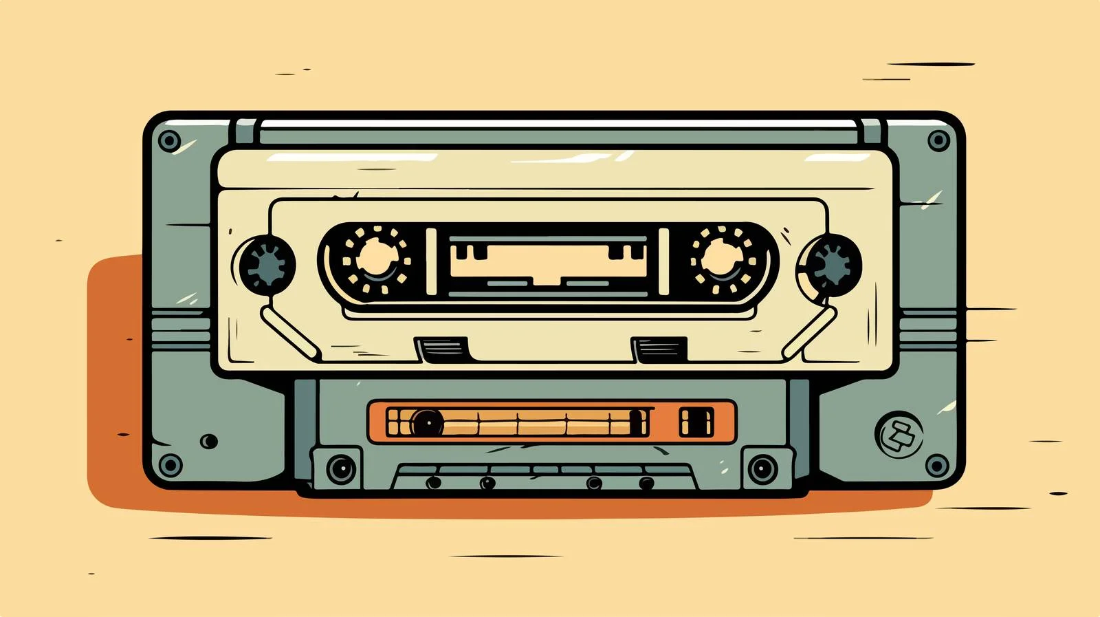 Retro Cartoon Cassette Doodle Illustration — free download from Dotvec