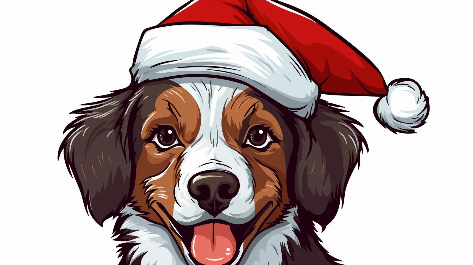 Whimsical Dog in Santa Hat Cartoon — free download from Dotvec