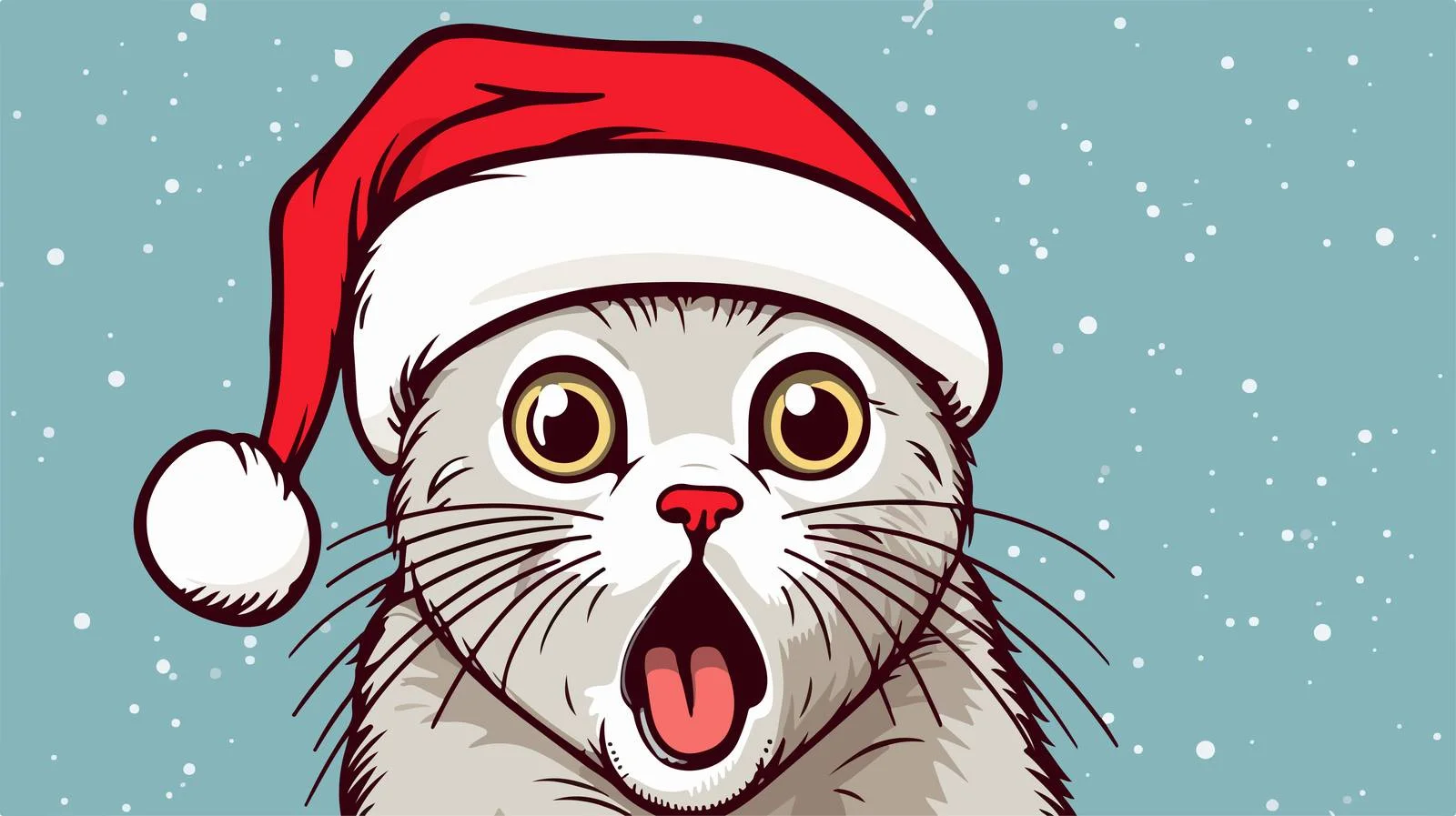 Surprised Cat Cartoon Drawing — free download from Dotvec
