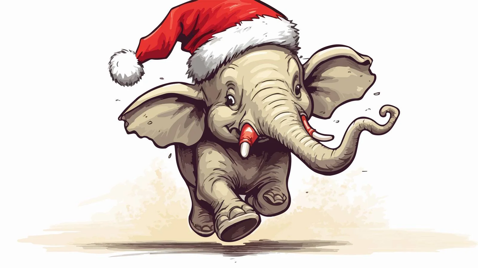 Whimsical Elephant Unsure Cartoon Running — free download from Dotvec