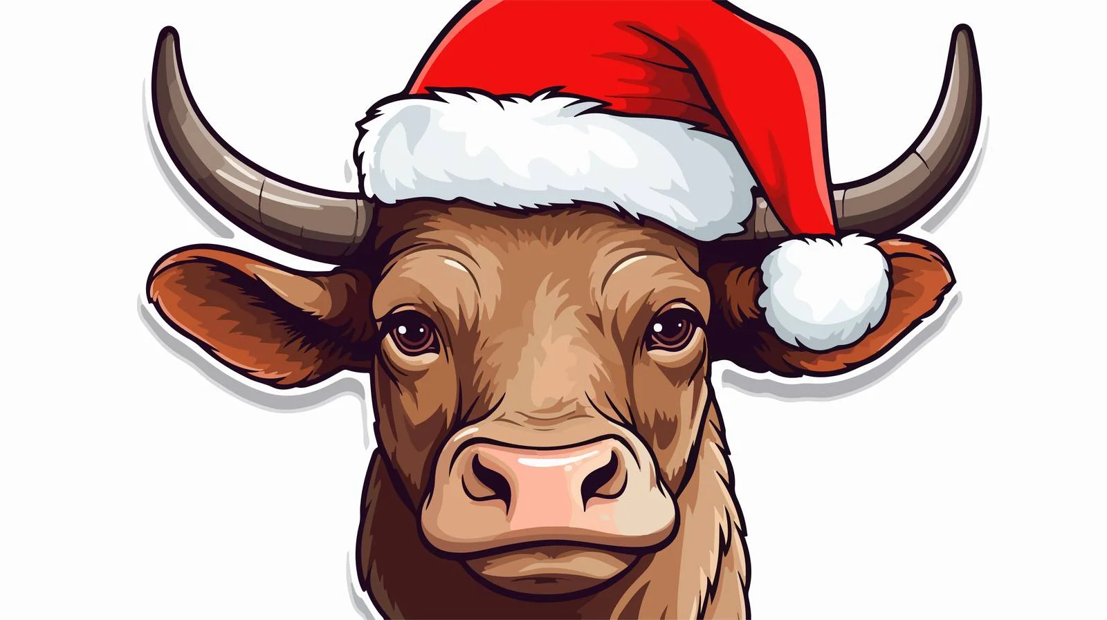 Festive Bull Cartoon Sticker — free download from Dotvec