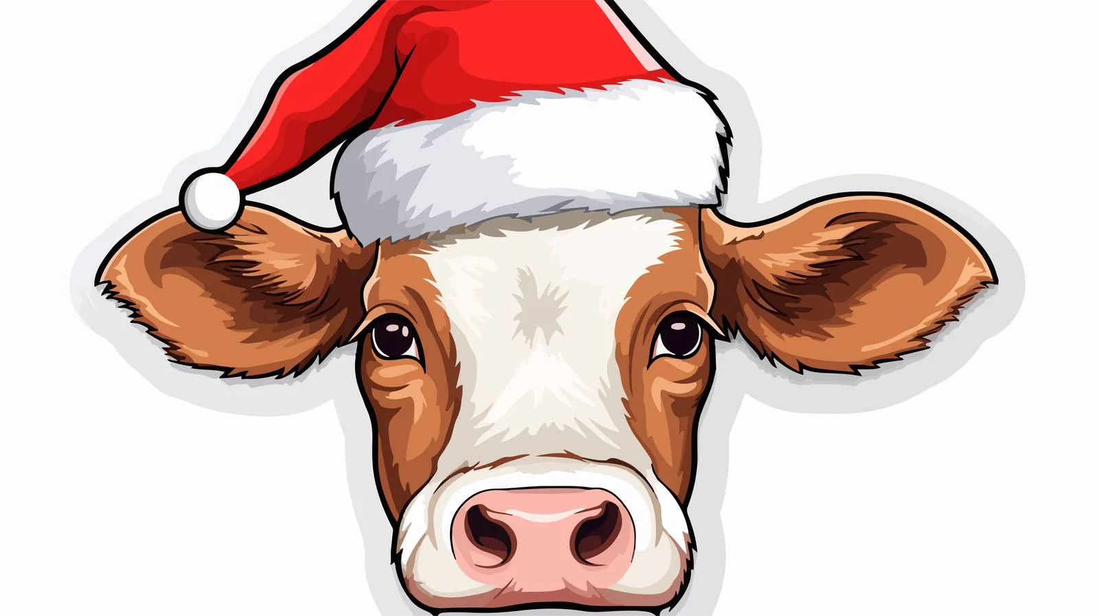 Festive Bull Sticker Cartoon — free download from Dotvec