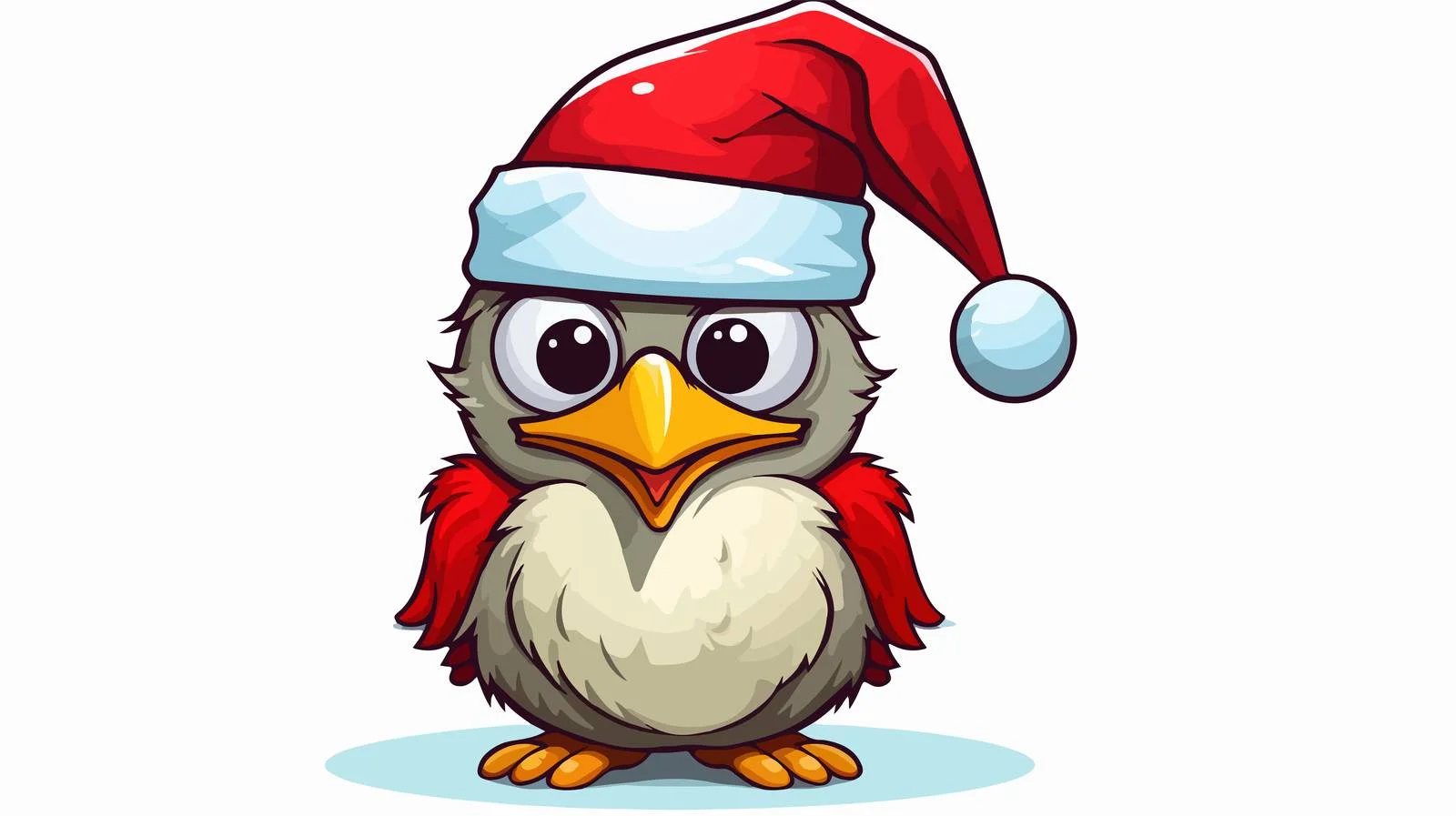 Whimsical Bird Santa Cartoon Illustration — free download from Dotvec