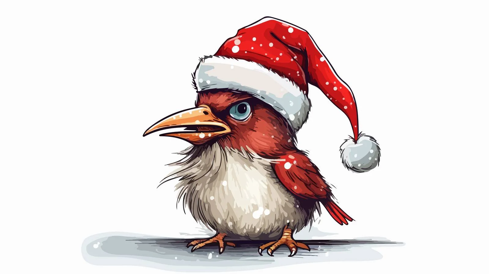 Whimsical Bird Santa Cartoon — free download from Dotvec