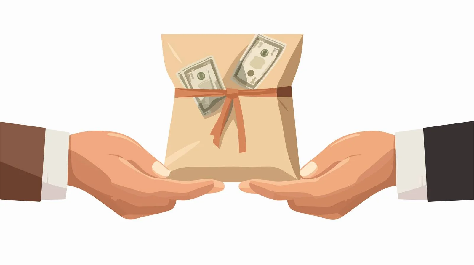 Package and Money Exchange Cartoon Vector — free download from Dotvec