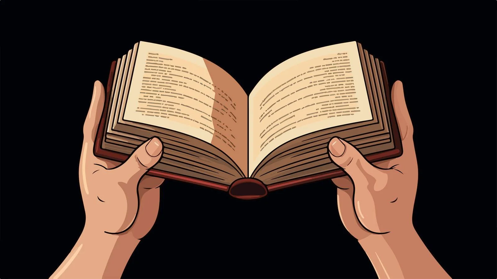 Elegant Hand Holding Open Book — free download from Dotvec